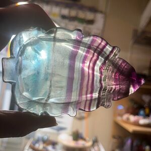 Rainbow Fluorite Leaf-shaped Bowl